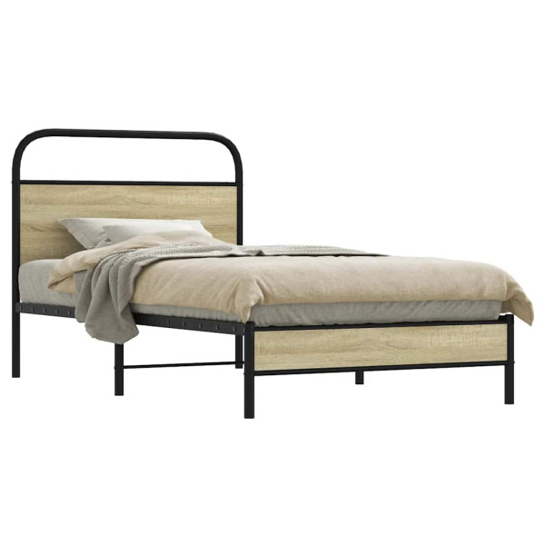 Estructura de cama sin colchón 100x200 cm madera roble Sonoma Estructura de cama sin colchón 100x200 cm madera roble Sonoma D