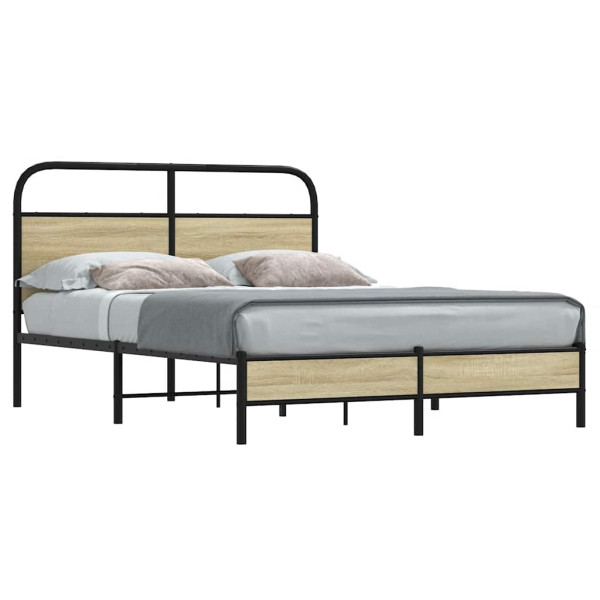 Estructura de cama sin colchón 140x200 cm madera roble Sonoma Estructura de cama sin colchón 140x200 cm madera roble Sonoma D