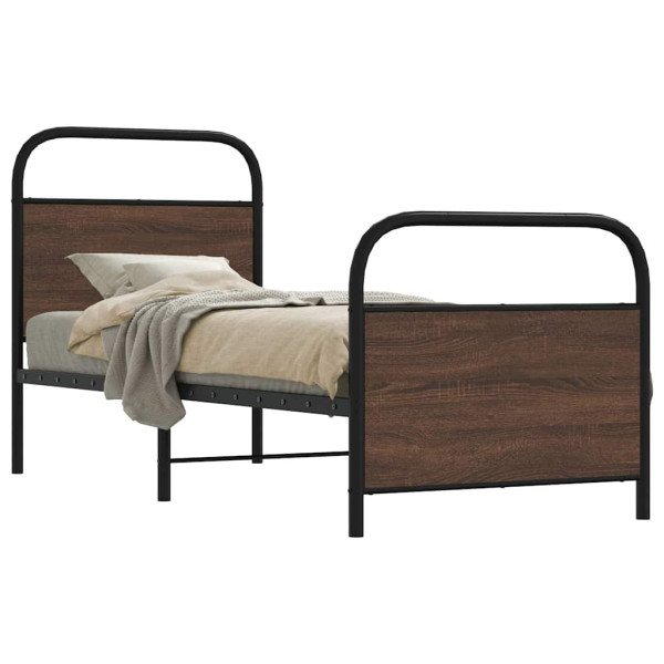 Estructura de cama sin colchón 75x190 cm madera marrón roble Estructura de cama sin colchón 75x190 cm madera marrón roble D