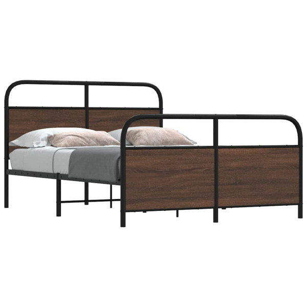 Estructura de cama sin colchón 120x190 cm madera marrón roble Estructura de cama sin colchón 120x190 cm madera marrón roble D
