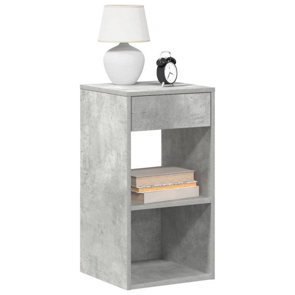 Mesa de cabeceira cinza concreto com gaveta 35x34x66,5 cm D