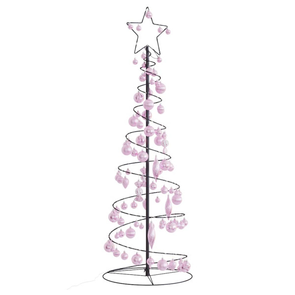 VidaXL Cone de luz para árvore de Natal com bolas 100 LED 150 cm D