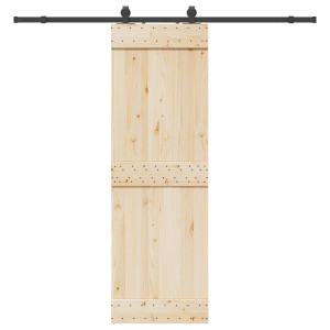 Kit de herrajes para puertas correderas acero negro 213 cm D