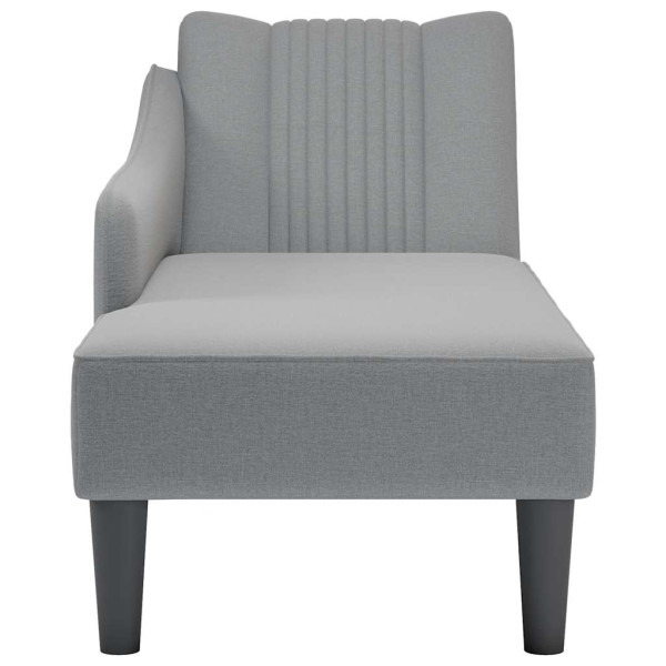 Chaise longue con reposabrazos derecho tela gris claro M 4