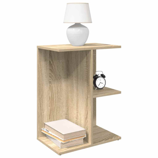 Mesita noche 2 uds madera ingeniería roble Sonoma 46.5x29x61 cm D