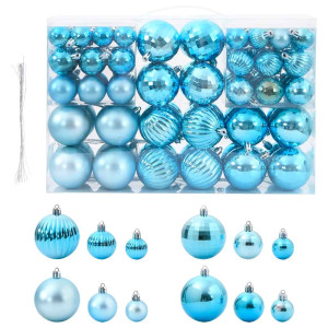 Bolas de Natal 100 unidades turquesa Ø3/4/6 cm D