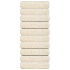 Toallas de Mano 10 piezas Crema 50x100 cm 360 g/m² 100% Algodón D