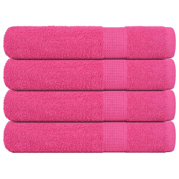 Toalhas de sauna 4 uds 100% algodão rosa 80x200 cm 360 gsm D