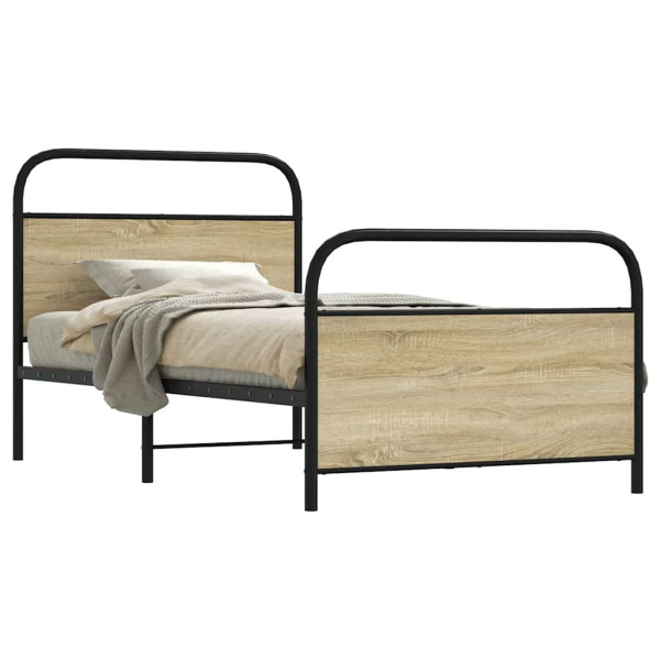 Estructura de cama sin colchón 100x190 cm madera roble Sonoma Estructura de cama sin colchón 100x190 cm madera roble Sonoma D