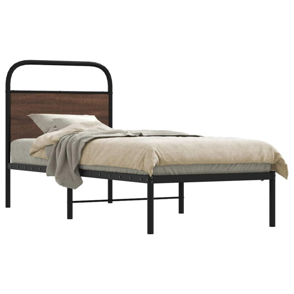 Estructura de cama sin colchón 80x200 cm madera marrón roble Estructura de cama sin colchón 80x200 cm madera marrón roble D