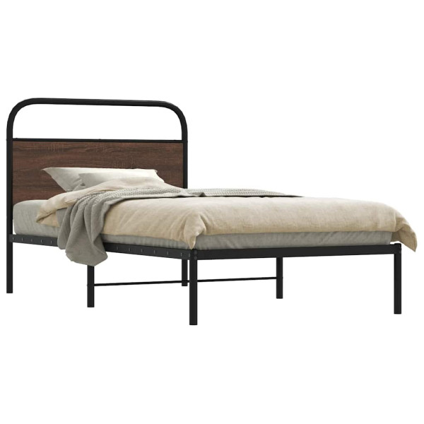 Estructura de cama sin colchón 100x200 cm madera marrón roble Estructura de cama sin colchón 100x200 cm madera marrón roble D