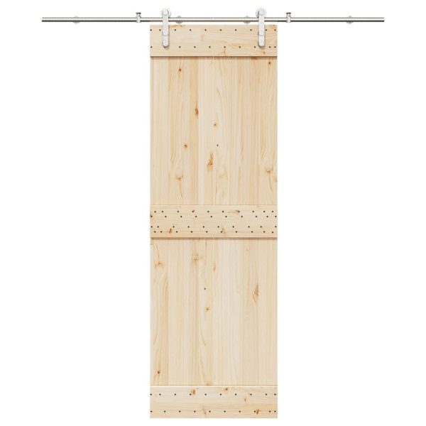 Kit de ferragens para porta de correr 200 cm aço prateado D