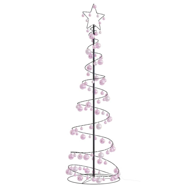 VidaXL Cono de luz para árbol de Navidad con bolas 120 LED 180 cm D