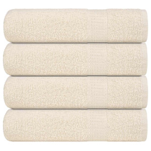 Toallas de Mano 4 piezas Crema 50x100 cm 360 g/m² 100% Algodón D