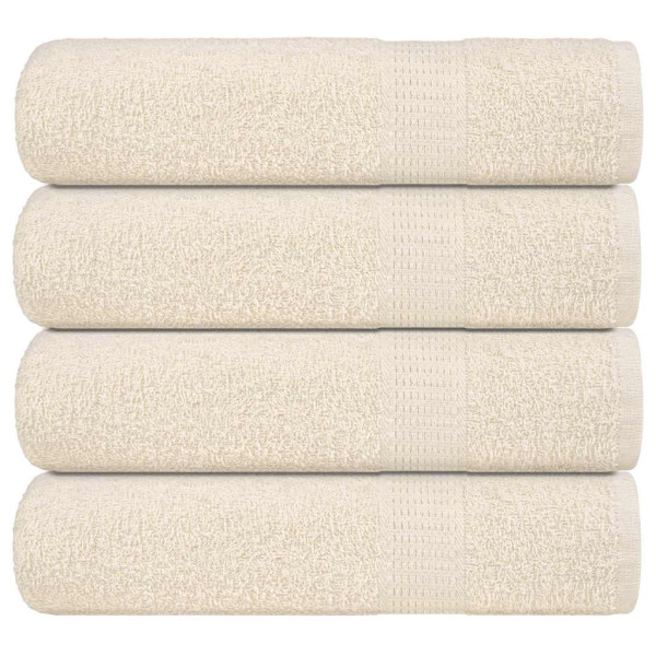 Toallas de Mano 4 piezas Crema 50x100 cm 360 g/m² 100% Algodón D