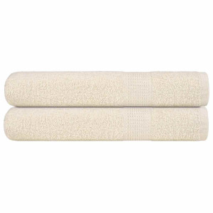 Toallas de sauna 2 uds 100% algodón crema 80x200 cm 360 gsm D