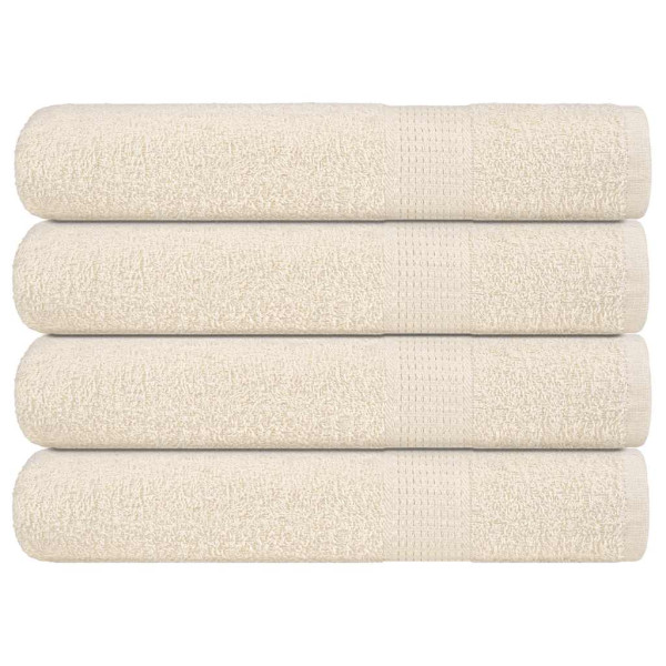 Toallas 4 piezas Crema 100x200 cm 360 g/m² 100% Algodón D