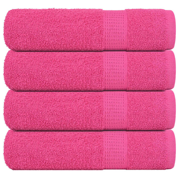 Toalhas de mão 4 peças rosa 50x100 cm 360 g/m2 100% algodão D