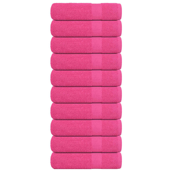 Toalhas de convidados 10 uds 100% algodão rosa 70x140 cm 360gsm D