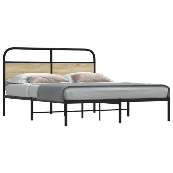 Estructura de cama sin colchón 160x200 cm madera roble Sonoma Estructura de cama sin colchón 160x200 cm madera roble Sonoma D