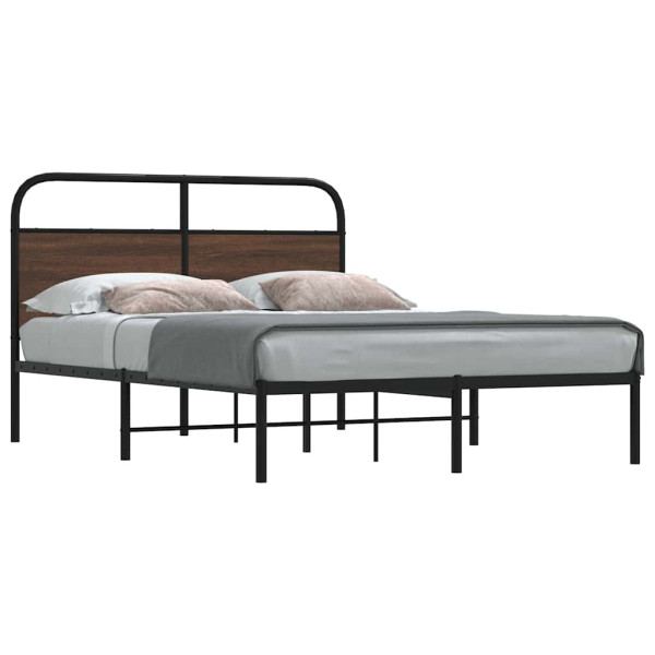 Estructura de cama sin colchón 120x200 cm madera marrón roble Estructura de cama sin colchón 120x200 cm madera marrón roble D