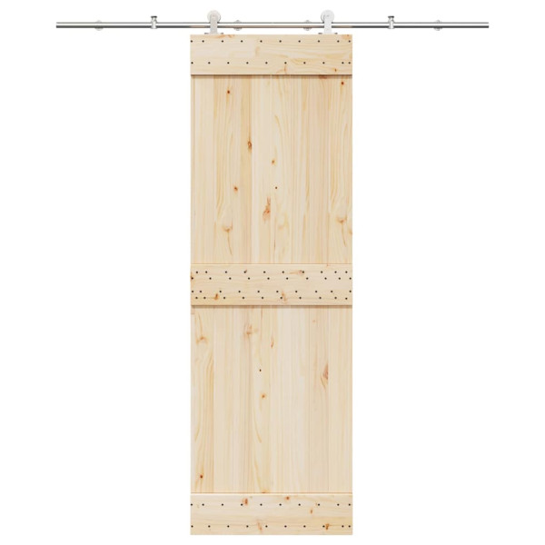 Kit de herrajes para puerta corredera 200 cm acero plateado D