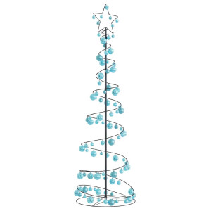 VidaXL Cono de luz para árbol de Navidad con bolas 120 LED 180 cm D