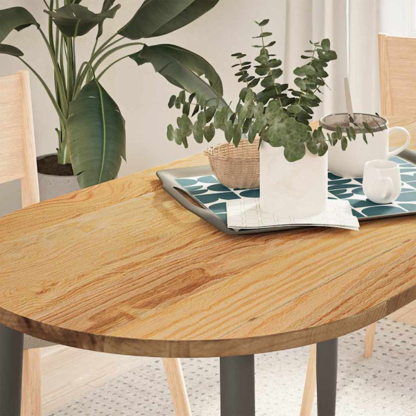 Tablero de mesa ovalado madera maciza de roble 120x60x2 cm D