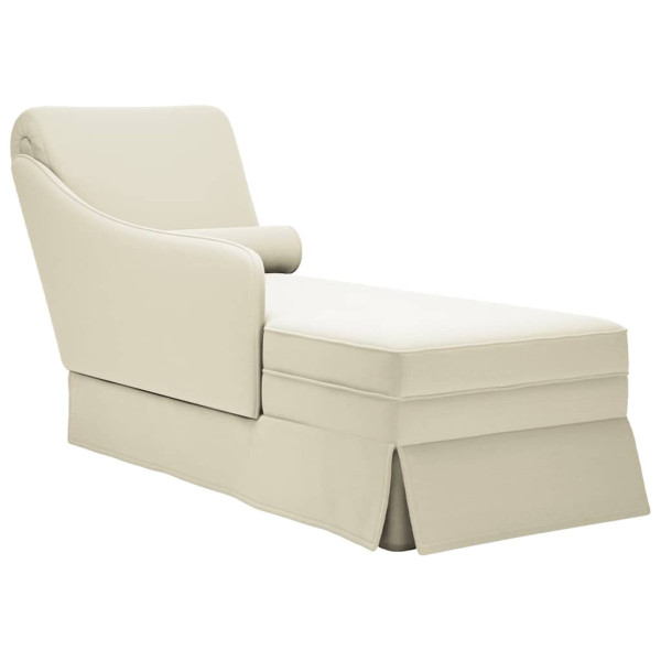 Chaise longue respaldo reposabrazos derecho terciopelo crema D