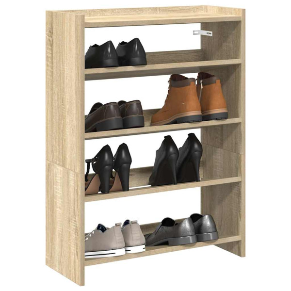 Mueble zapatero madera contrachapada roble sonoma 80x25x61.5 cm D