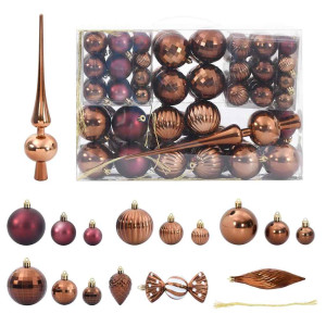 Bolas de Navidad 98 unidades marrón Ø3/4/6 cm D