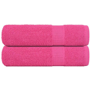 Toallas de Baño 2 uds rosa 100x150 cm 360 g/m² 100% Algodón D