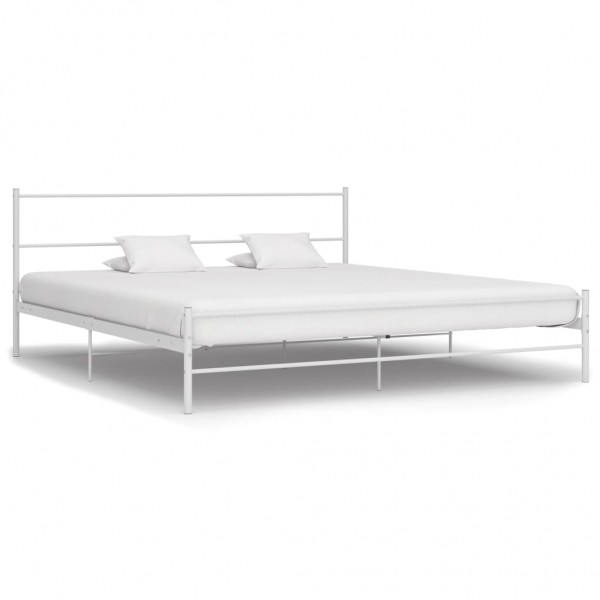 Estrutura de cama de metal branco 160x200 cm D