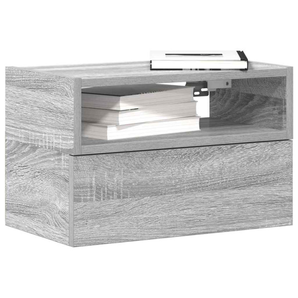 Mesa de cabeceira de parede cinza sonoma 45x26x28.5 cm D