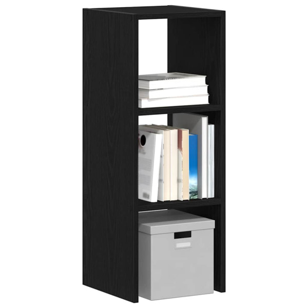 Librería apilable madera contrachapada roble negro 30x30x80 cm D