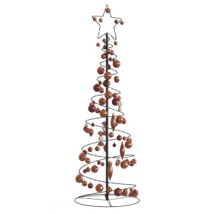 VidaXL Cone de luz para árvore de Natal com bolas 100 LED 150 cm D