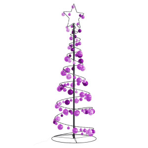 VidaXL Cone de luz para árvore de Natal com bolas 100 LED 150 cm D