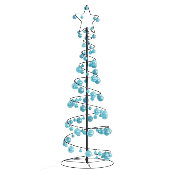 VidaXL Cono de luz para árbol de Navidad con bolas 100 LED 150 cm D