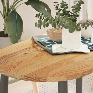 Tablero de mesa ovalado madera maciza de roble 100x50x2 cm D