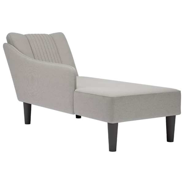 Chaise longue com braços direita cinza tela nuvem D