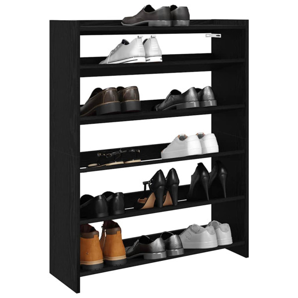 Mueble zapatero madera contrachapada negro 80x25x100 cm D