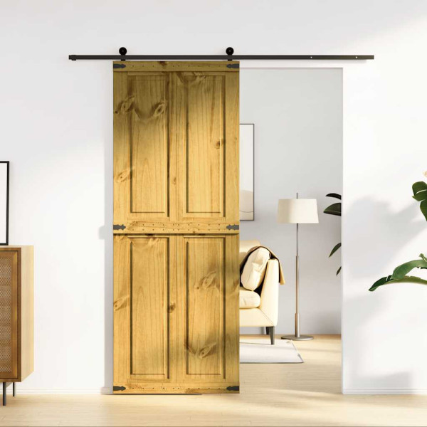 Puerta de granero CORONA madera maciza pino 80x210 cm D