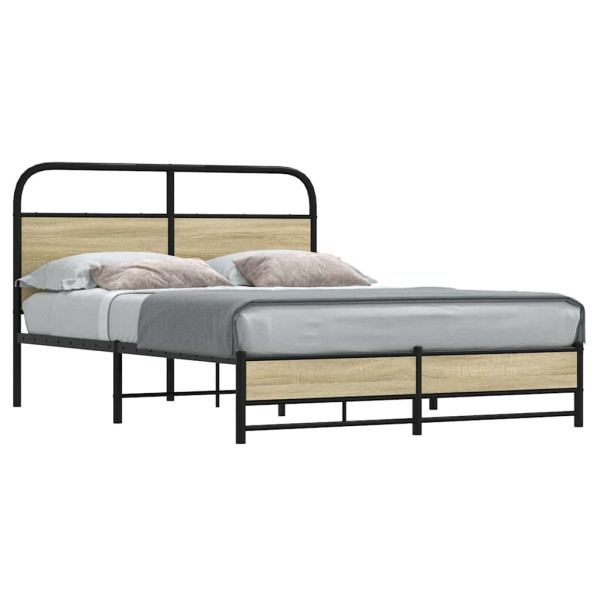 Estructura de cama sin colchón 120x190 cm madera roble Sonoma Estructura de cama sin colchón 120x190 cm madera roble Sonoma D