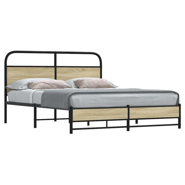 Estructura de cama sin colchón 150x200 cm madera roble Sonoma D