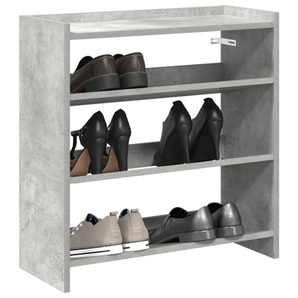 Mueble zapatero madera contrachapada gris hormigón 60x25x62 cm D