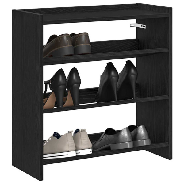 Mueble zapatero madera contrachapada negro 60x25x62 cm D