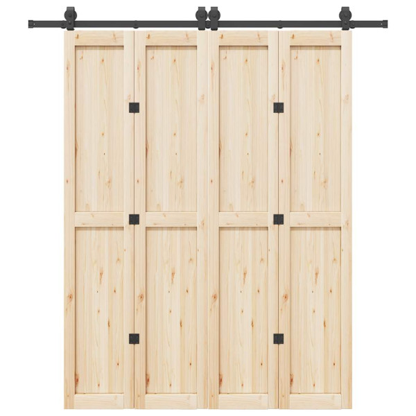 Kit de herrajes para puertas correderas acero negro 200 cm D