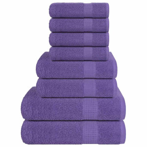 Toalha conjunto 8 peças 100% algodão roxo 360 gsm D