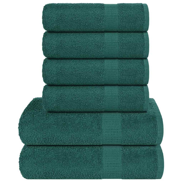 Toalha conjunto 6 peças 100% algodão verde maçã 360 gsm D