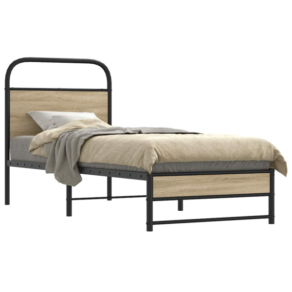 Estructura cama sin colchón 75x190 cm madera contrachapada Estructura cama sin colchón 75x190 cm madera contrachapada D